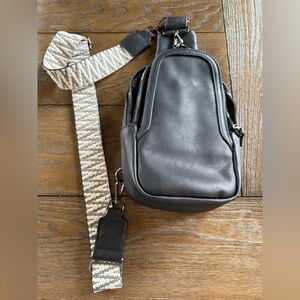 Black Leather Crossbody Bag